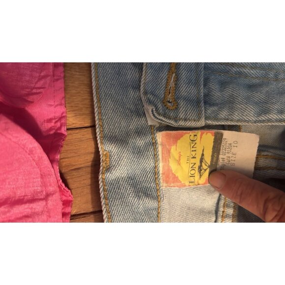 Vintage Disney The Lion King 90s Windbreaker Jacket  AND Simba Nala Jeans SZ 10 - Picture 5 of 16